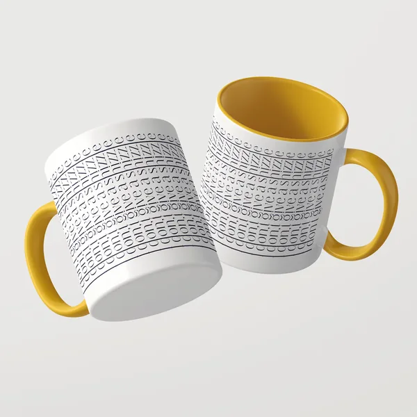 I don’t give a shizzle Tasse mit gelber Innenseite und gelbem Henkel