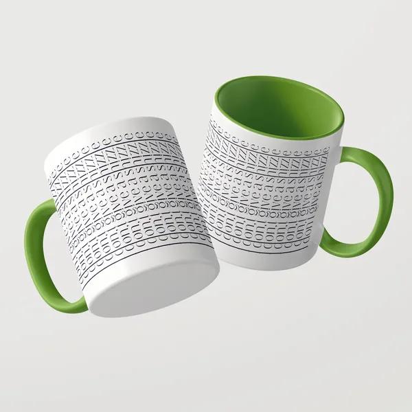 I don’t give a shizzle Tasse mit grüner Innenseite und grünem Henkel