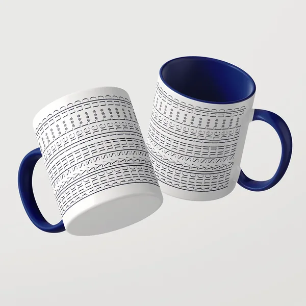 kindly shut the f*** up Tasse mit blauer Innenseite und blauem Henkel